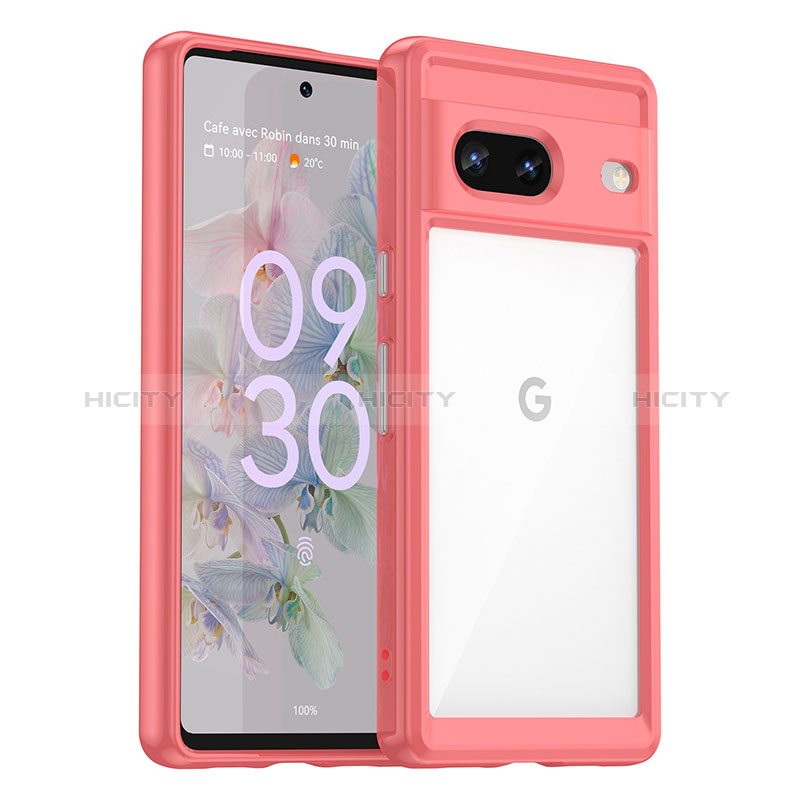 Coque Rebord Contour Silicone et Vitre Transparente Housse Etui J01S pour Google Pixel 7 5G Plus