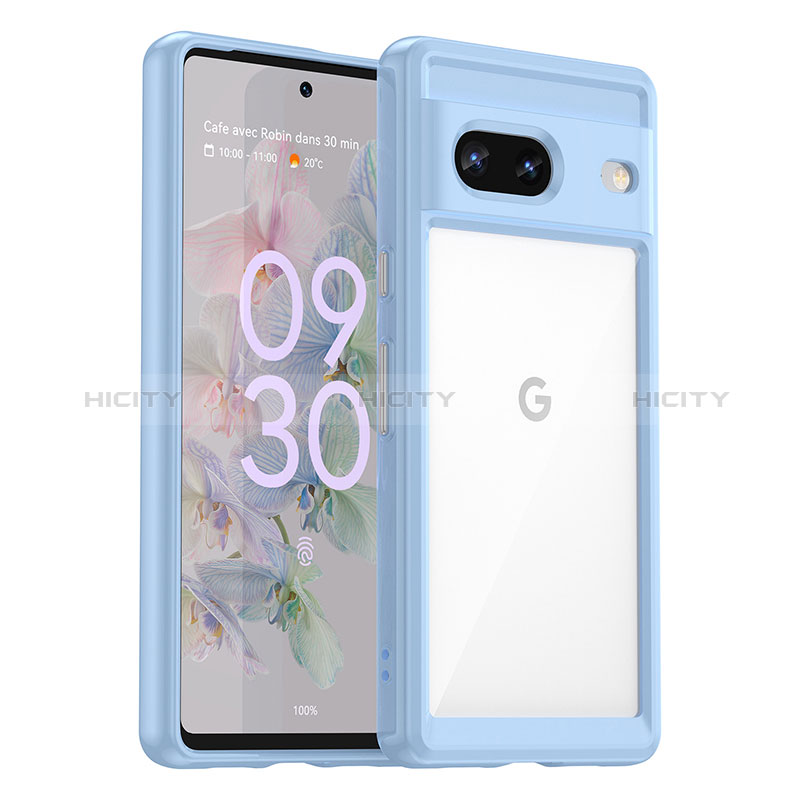 Coque Rebord Contour Silicone et Vitre Transparente Housse Etui J01S pour Google Pixel 7 5G Plus