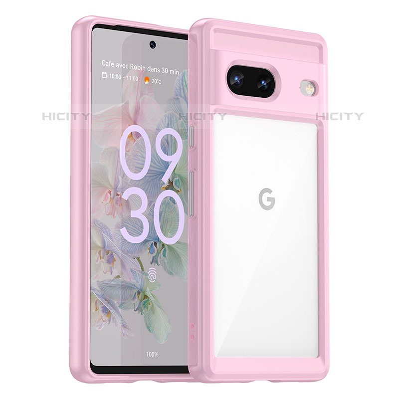 Coque Rebord Contour Silicone et Vitre Transparente Housse Etui J01S pour Google Pixel 7 5G Plus