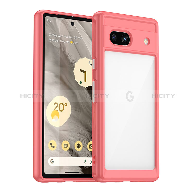 Coque Rebord Contour Silicone et Vitre Transparente Housse Etui J01S pour Google Pixel 7a 5G Plus