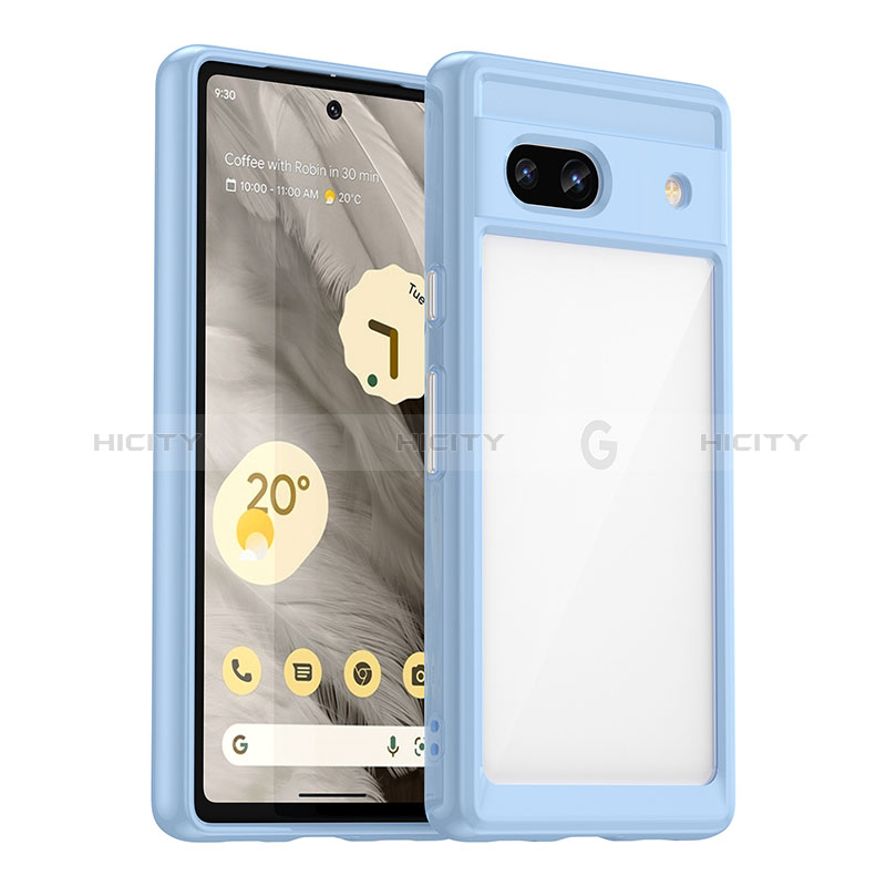 Coque Rebord Contour Silicone et Vitre Transparente Housse Etui J01S pour Google Pixel 7a 5G Plus