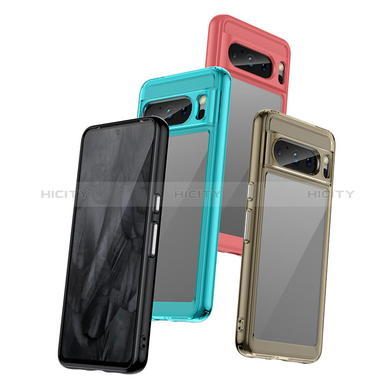 Coque Rebord Contour Silicone et Vitre Transparente Housse Etui J01S pour Google Pixel 8 Pro 5G Plus