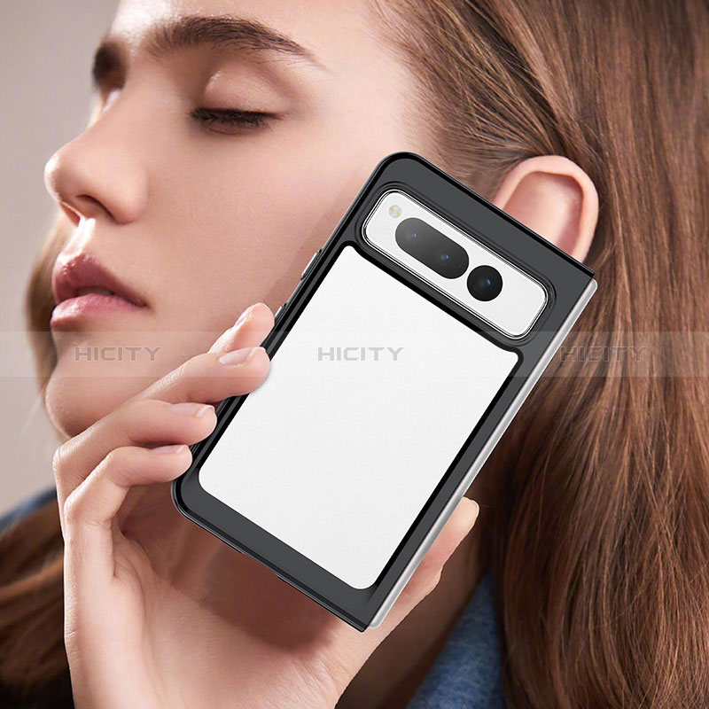 Coque Rebord Contour Silicone et Vitre Transparente Housse Etui J01S pour Google Pixel Fold 5G Plus