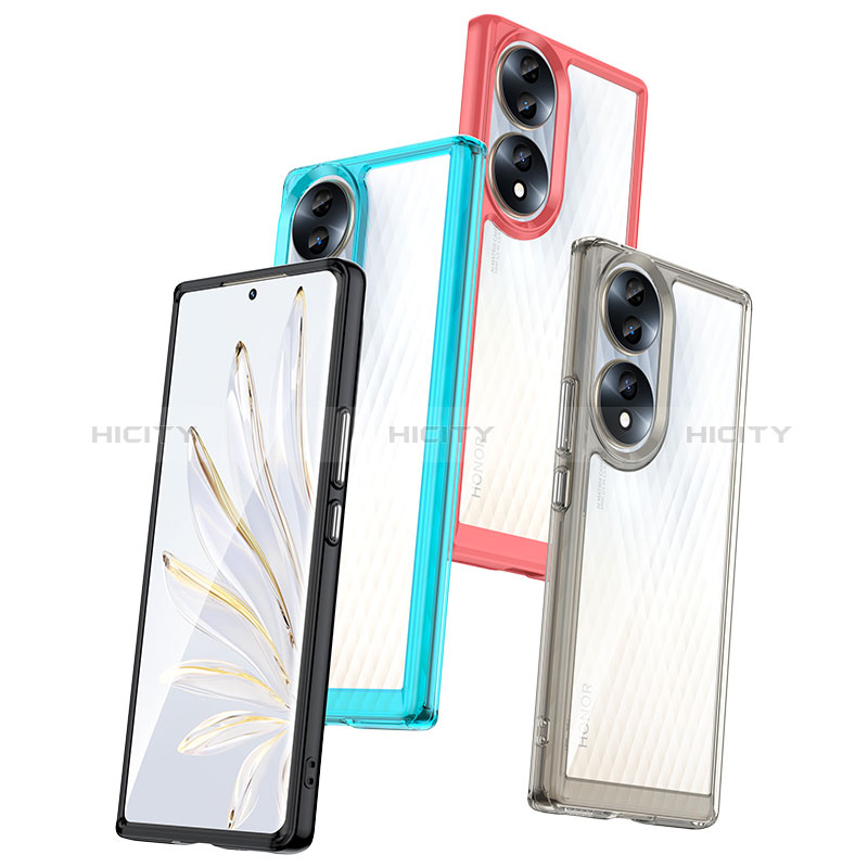 Coque Rebord Contour Silicone et Vitre Transparente Housse Etui J01S pour Huawei Honor 70 5G Plus