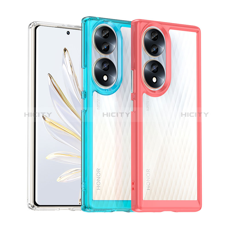 Coque Rebord Contour Silicone et Vitre Transparente Housse Etui J01S pour Huawei Honor 70 5G Plus