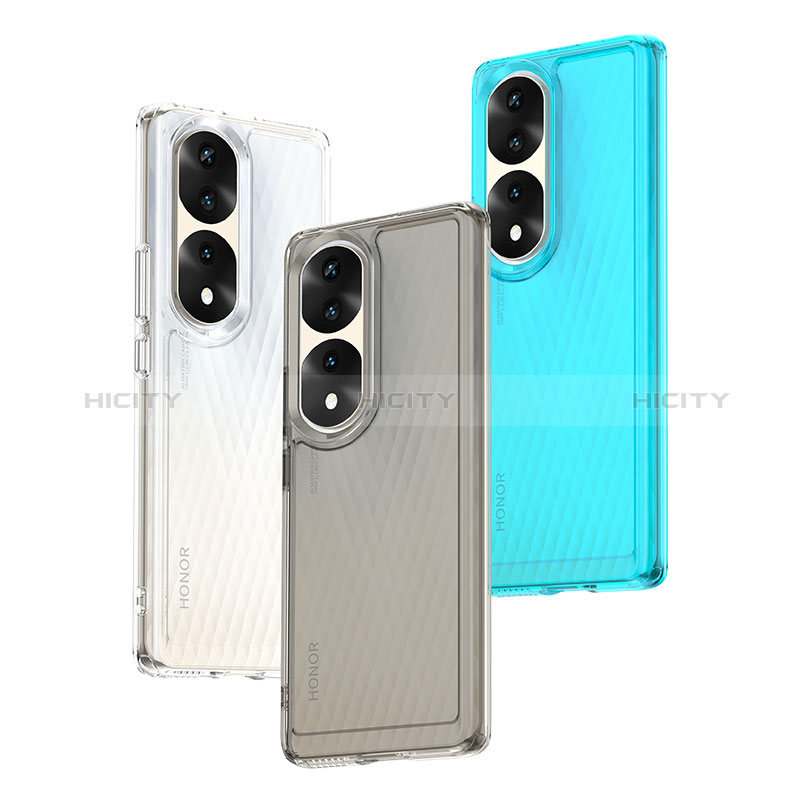 Coque Rebord Contour Silicone et Vitre Transparente Housse Etui J01S pour Huawei Honor 70 Pro 5G Plus