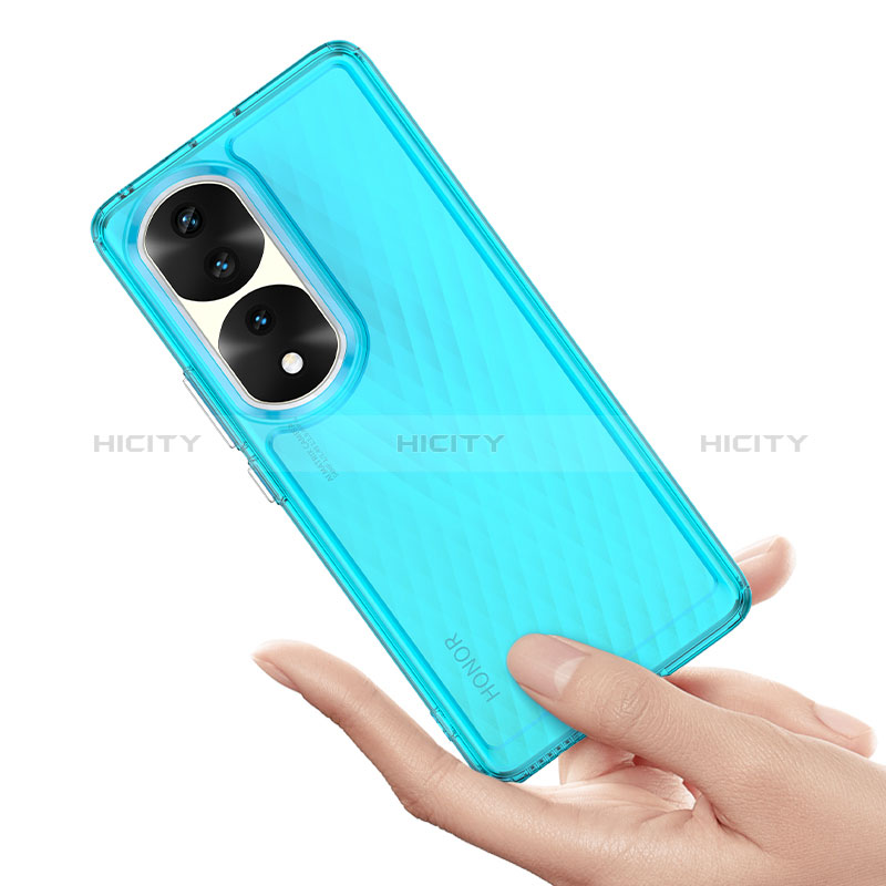 Coque Rebord Contour Silicone et Vitre Transparente Housse Etui J01S pour Huawei Honor 70 Pro 5G Plus