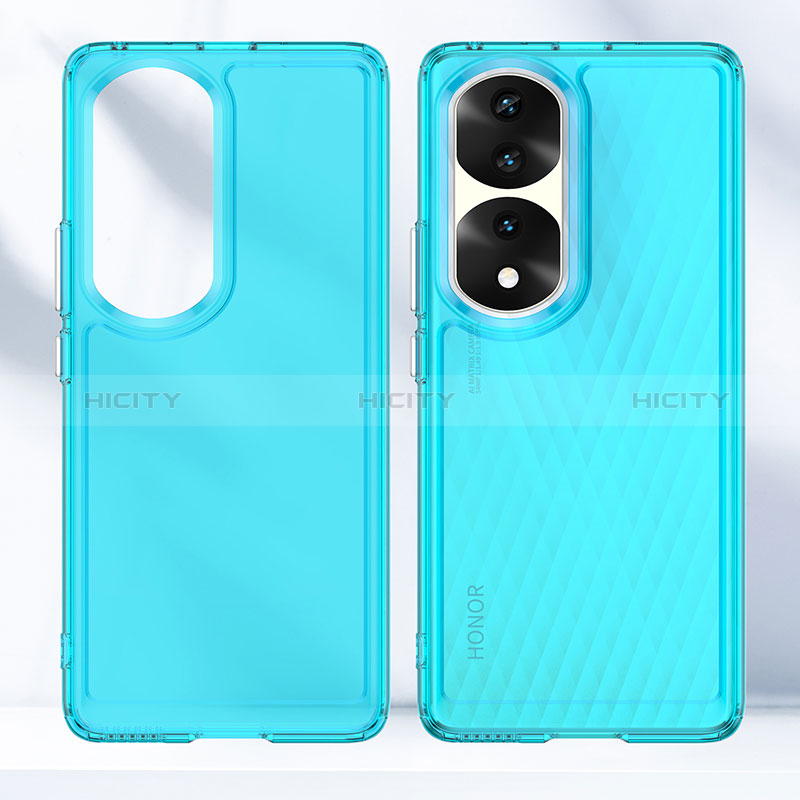 Coque Rebord Contour Silicone et Vitre Transparente Housse Etui J01S pour Huawei Honor 70 Pro 5G Plus