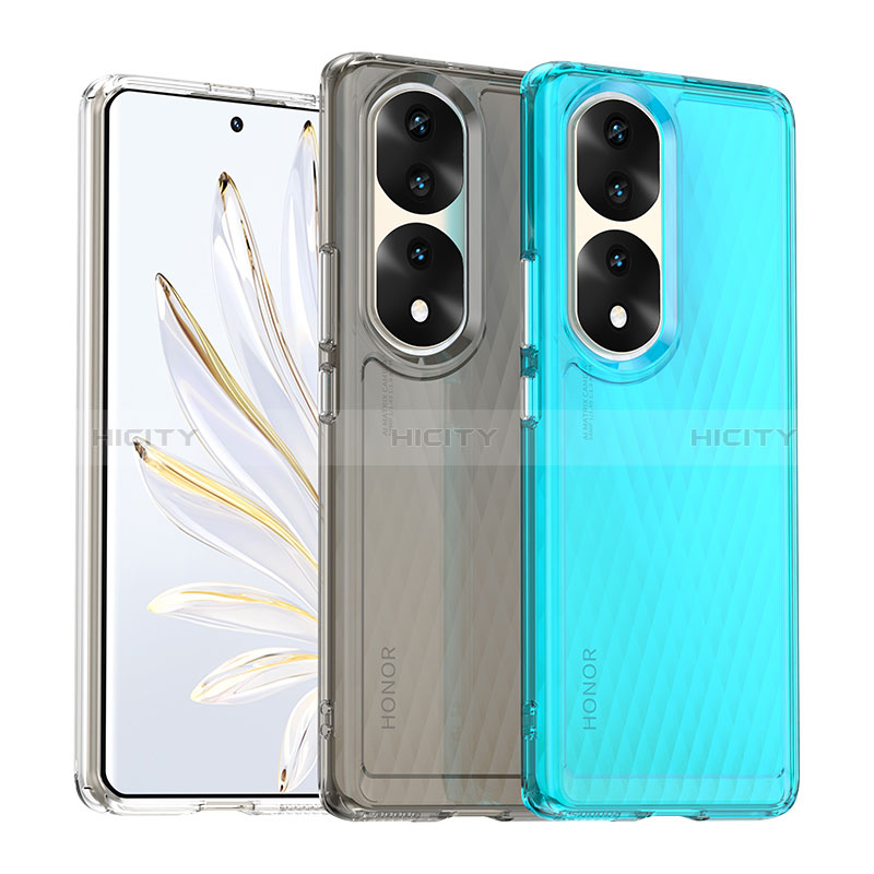 Coque Rebord Contour Silicone et Vitre Transparente Housse Etui J01S pour Huawei Honor 70 Pro+ Plus 5G Plus