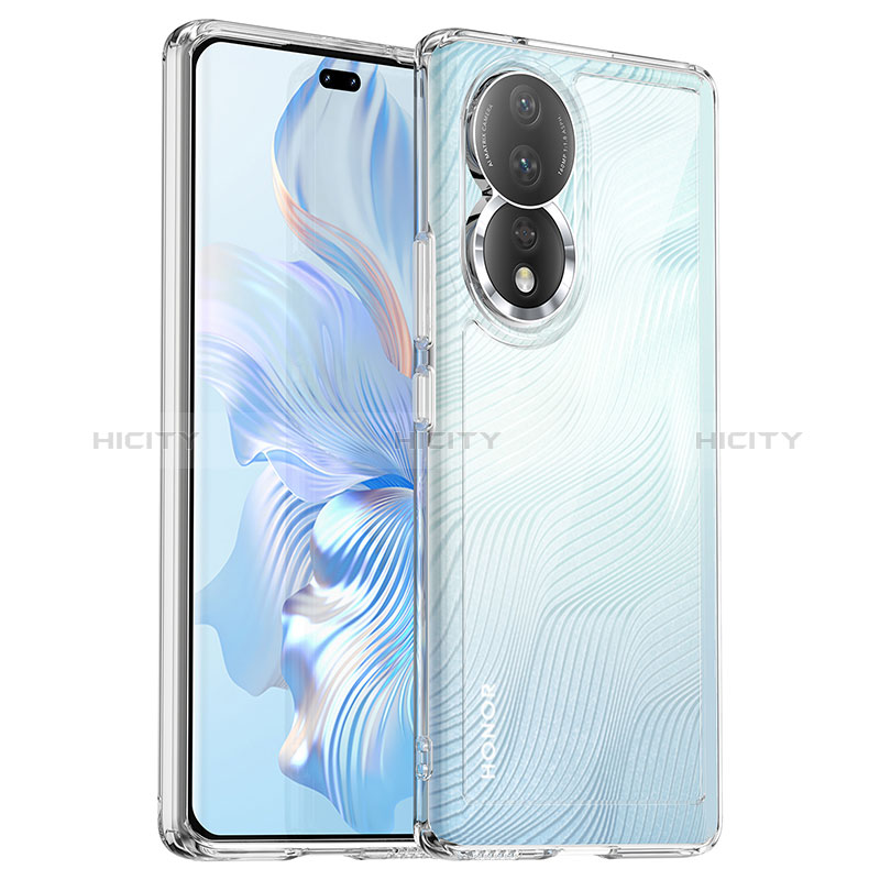 Coque Rebord Contour Silicone et Vitre Transparente Housse Etui J01S pour Huawei Honor 80 5G Clair Plus