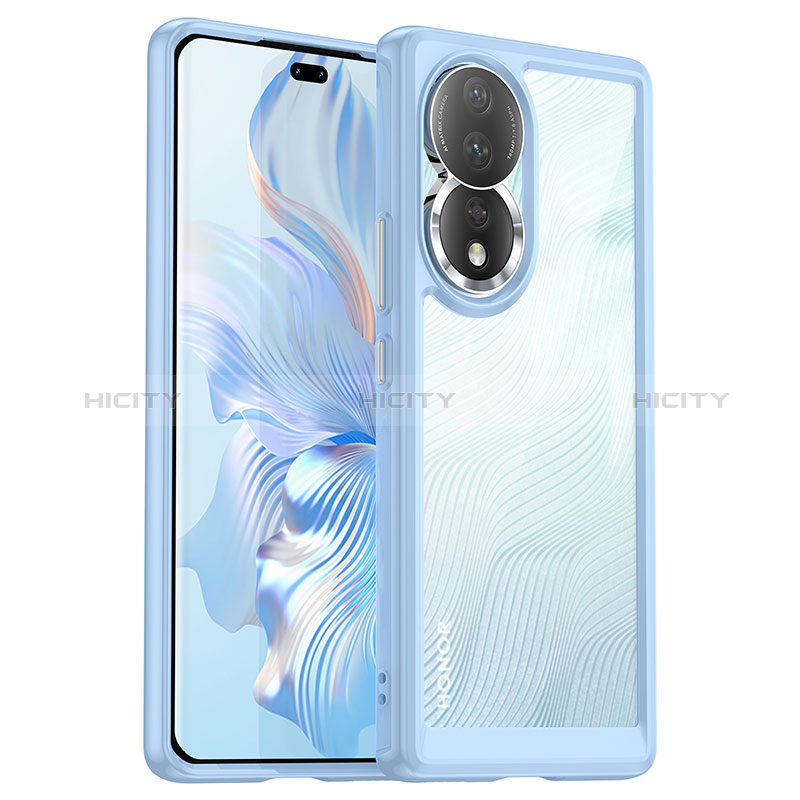 Coque Rebord Contour Silicone et Vitre Transparente Housse Etui J01S pour Huawei Honor 80 5G Plus