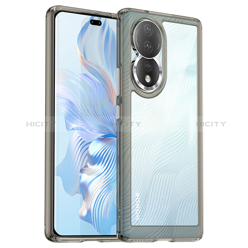 Coque Rebord Contour Silicone et Vitre Transparente Housse Etui J01S pour Huawei Honor 80 5G Plus