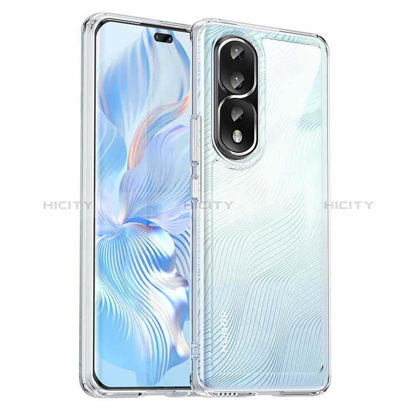 Coque Rebord Contour Silicone et Vitre Transparente Housse Etui J01S pour Huawei Honor 80 Pro 5G Plus