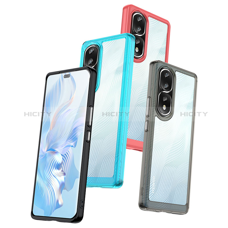 Coque Rebord Contour Silicone et Vitre Transparente Housse Etui J01S pour Huawei Honor 80 Pro 5G Plus