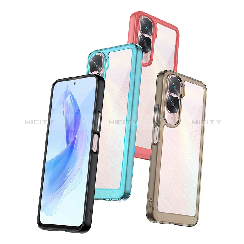 Coque Rebord Contour Silicone et Vitre Transparente Housse Etui J01S pour Huawei Honor 90 Lite 5G Plus