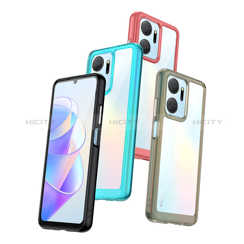 Coque Rebord Contour Silicone et Vitre Transparente Housse Etui J01S pour Huawei Honor X7a Plus