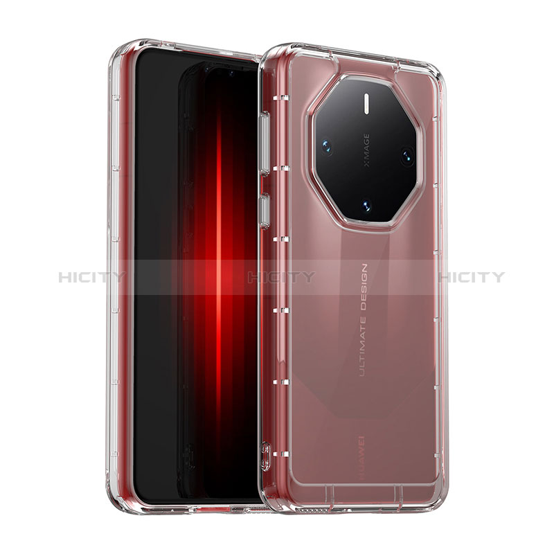 Coque Rebord Contour Silicone et Vitre Transparente Housse Etui J01S pour Huawei Mate 60 RS Ultimate Clair Plus