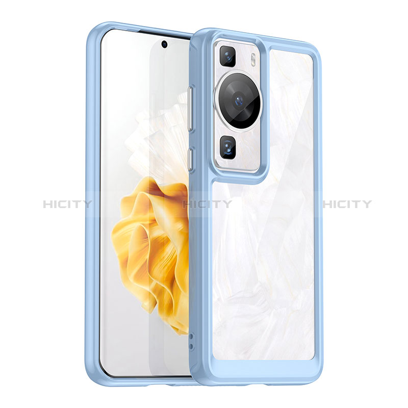 Coque Rebord Contour Silicone et Vitre Transparente Housse Etui J01S pour Huawei P60 Plus