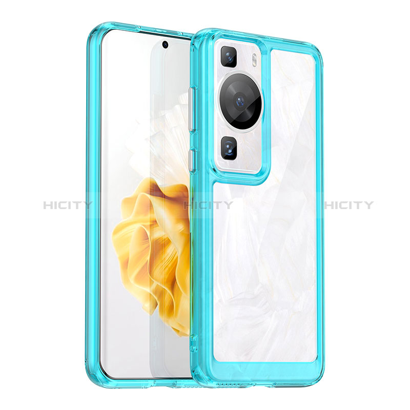 Coque Rebord Contour Silicone et Vitre Transparente Housse Etui J01S pour Huawei P60 Plus