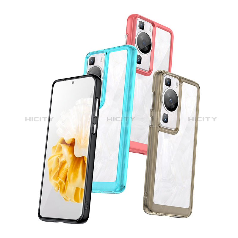 Coque Rebord Contour Silicone et Vitre Transparente Housse Etui J01S pour Huawei P60 Plus