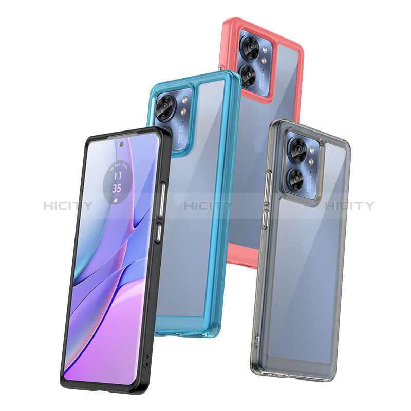 Coque Rebord Contour Silicone et Vitre Transparente Housse Etui J01S pour Motorola Moto Edge 40 5G Plus