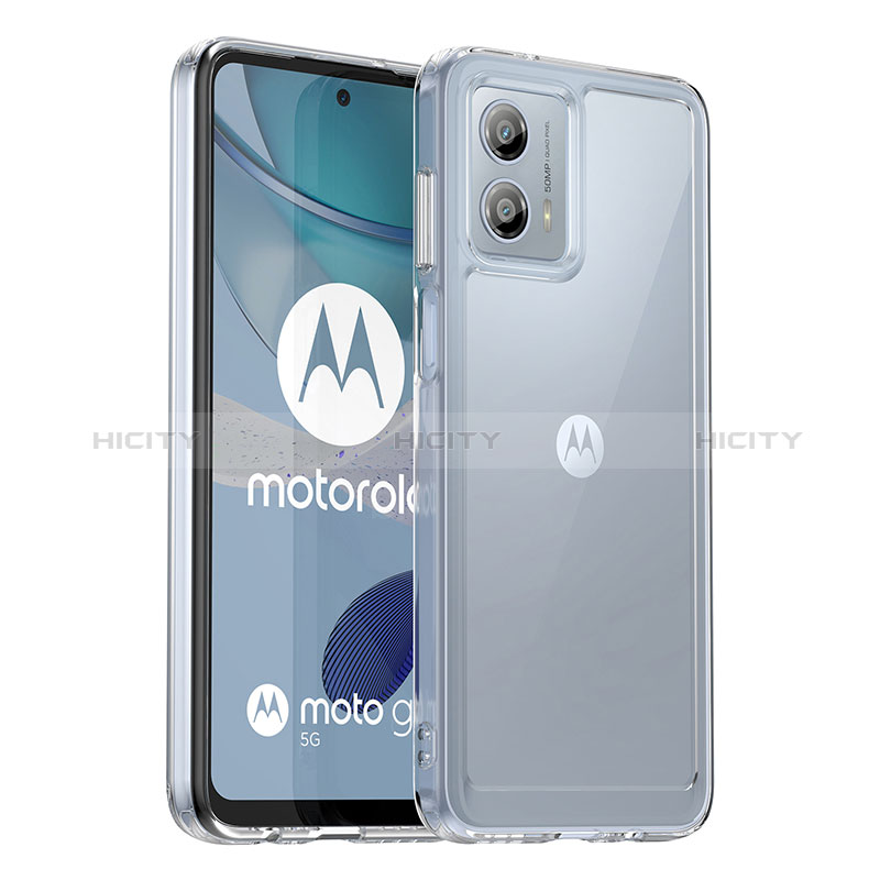 Coque Rebord Contour Silicone et Vitre Transparente Housse Etui J01S pour Motorola Moto G53 5G Clair Plus