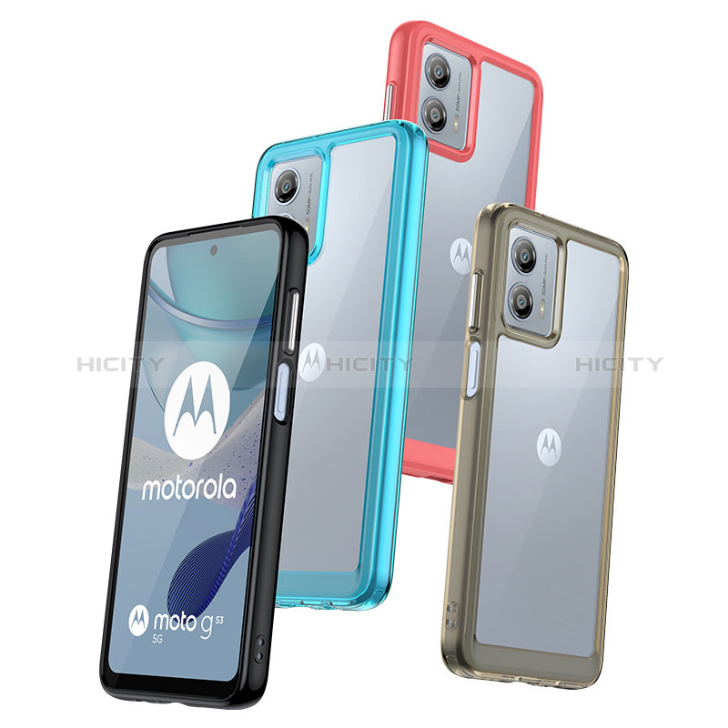 Coque Rebord Contour Silicone et Vitre Transparente Housse Etui J01S pour Motorola Moto G53 5G Plus