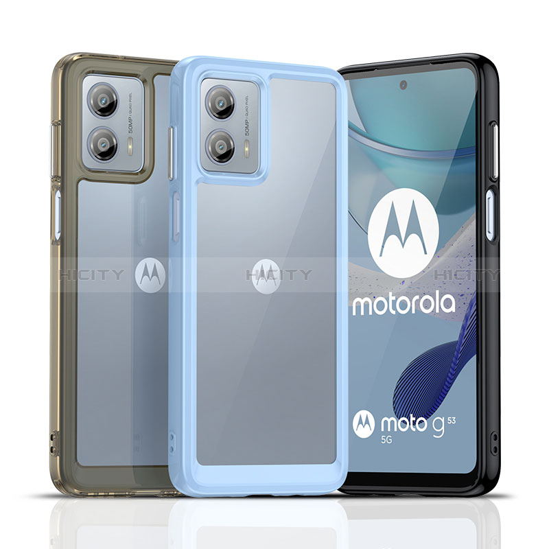 Coque Rebord Contour Silicone et Vitre Transparente Housse Etui J01S pour Motorola Moto G53j 5G Plus