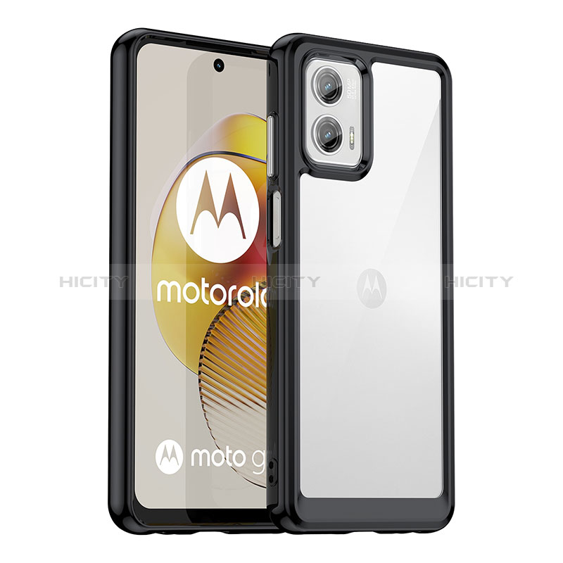 Coque Rebord Contour Silicone et Vitre Transparente Housse Etui J01S pour Motorola Moto G73 5G Plus