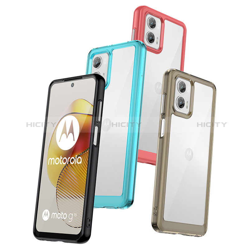 Coque Rebord Contour Silicone et Vitre Transparente Housse Etui J01S pour Motorola Moto G73 5G Plus