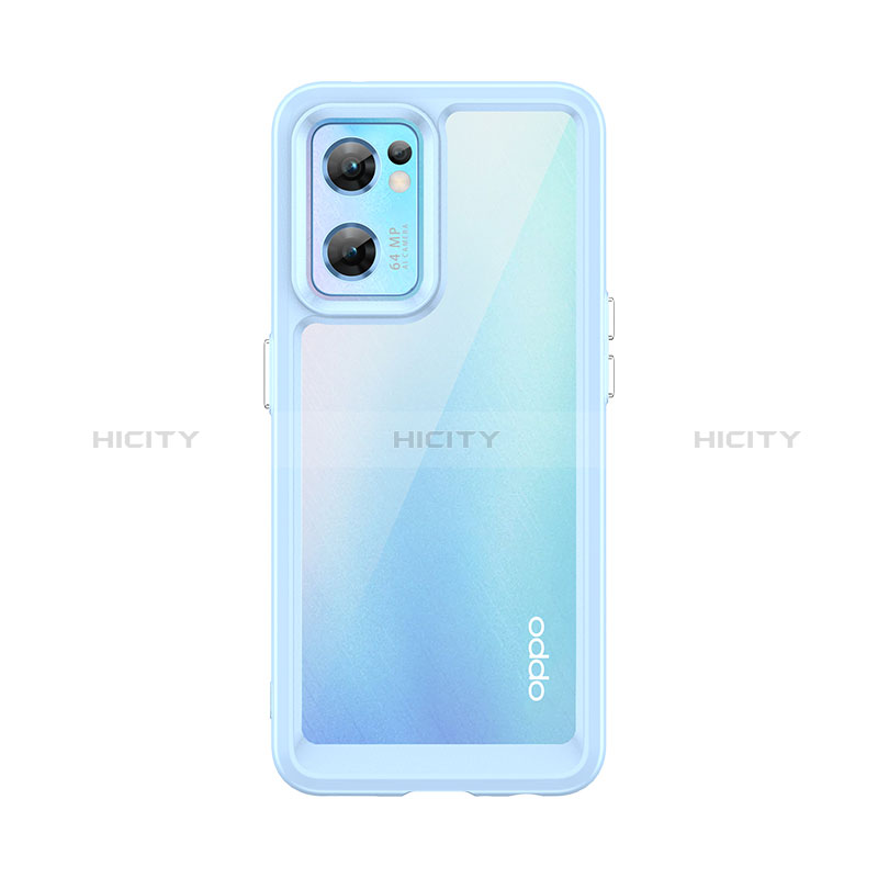 Coque Rebord Contour Silicone et Vitre Transparente Housse Etui J01S pour OnePlus Nord CE 2 5G Bleu Plus