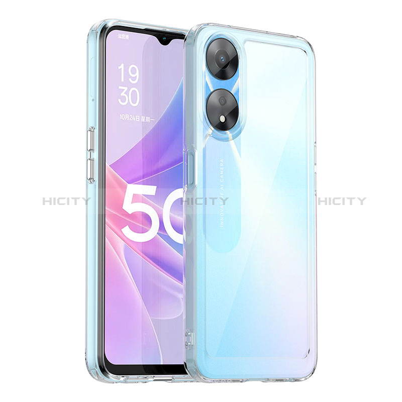 Coque Rebord Contour Silicone et Vitre Transparente Housse Etui J01S pour Oppo A78 5G Clair Plus