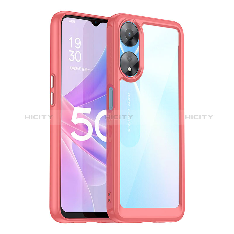 Coque Rebord Contour Silicone et Vitre Transparente Housse Etui J01S pour Oppo A78 5G Plus