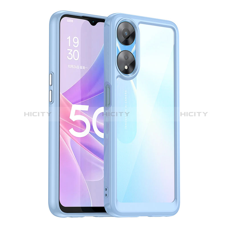 Coque Rebord Contour Silicone et Vitre Transparente Housse Etui J01S pour Oppo A78 5G Plus