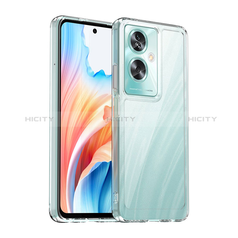 Coque Rebord Contour Silicone et Vitre Transparente Housse Etui J01S pour Oppo A79 5G Clair Plus