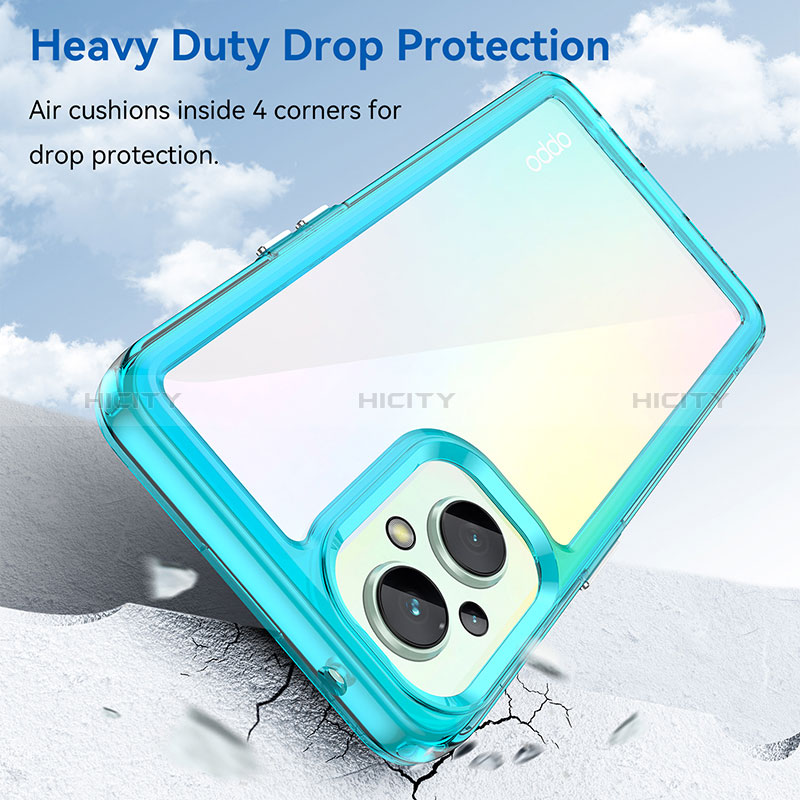 Coque Rebord Contour Silicone et Vitre Transparente Housse Etui J01S pour Oppo A96 5G Plus