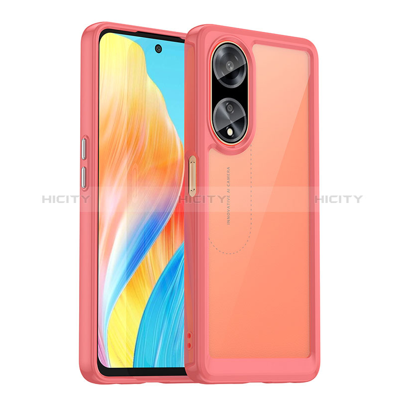 Coque Rebord Contour Silicone et Vitre Transparente Housse Etui J01S pour Oppo A98 5G Plus