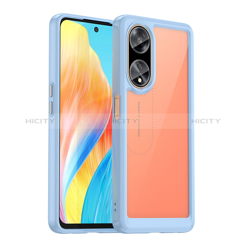 Coque Rebord Contour Silicone et Vitre Transparente Housse Etui J01S pour Oppo A98 5G Plus