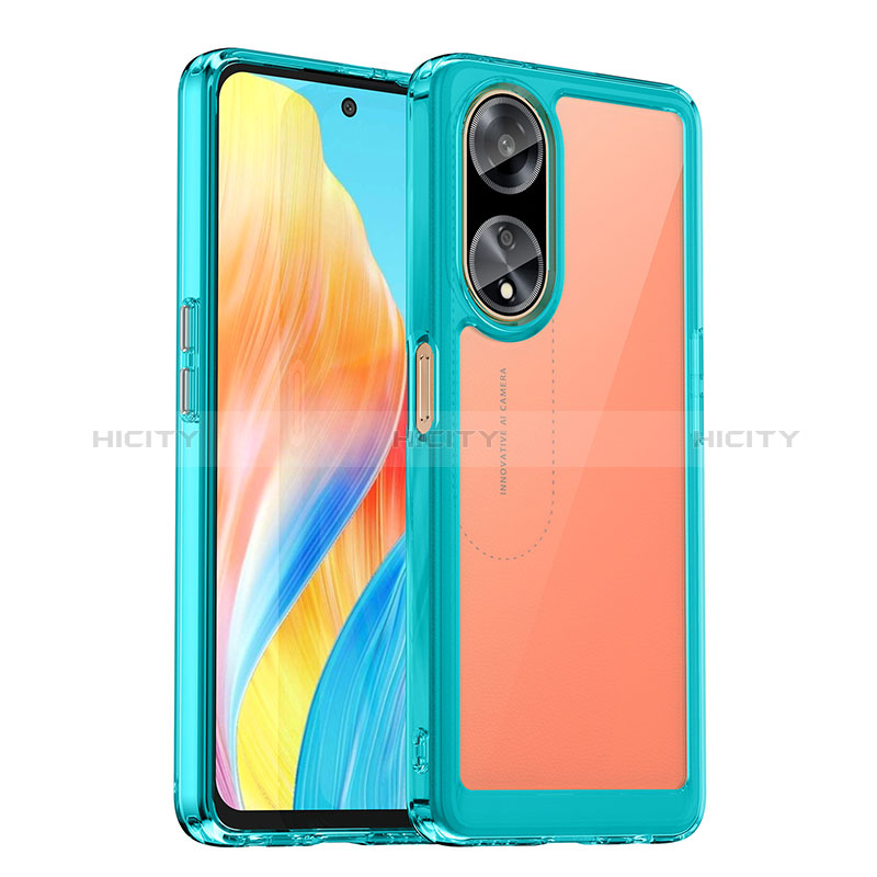 Coque Rebord Contour Silicone et Vitre Transparente Housse Etui J01S pour Oppo A98 5G Plus