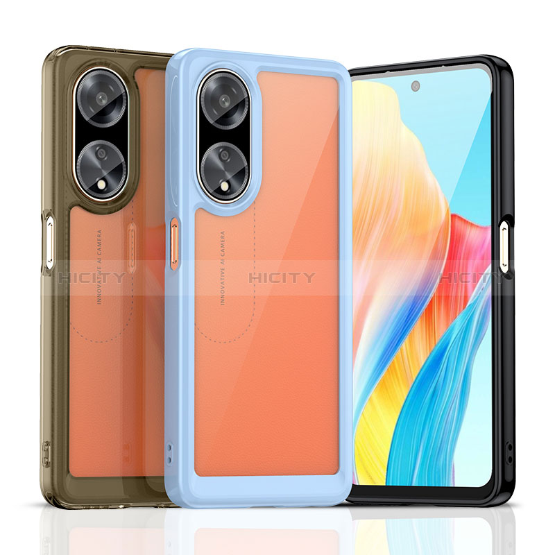 Coque Rebord Contour Silicone et Vitre Transparente Housse Etui J01S pour Oppo A98 5G Plus