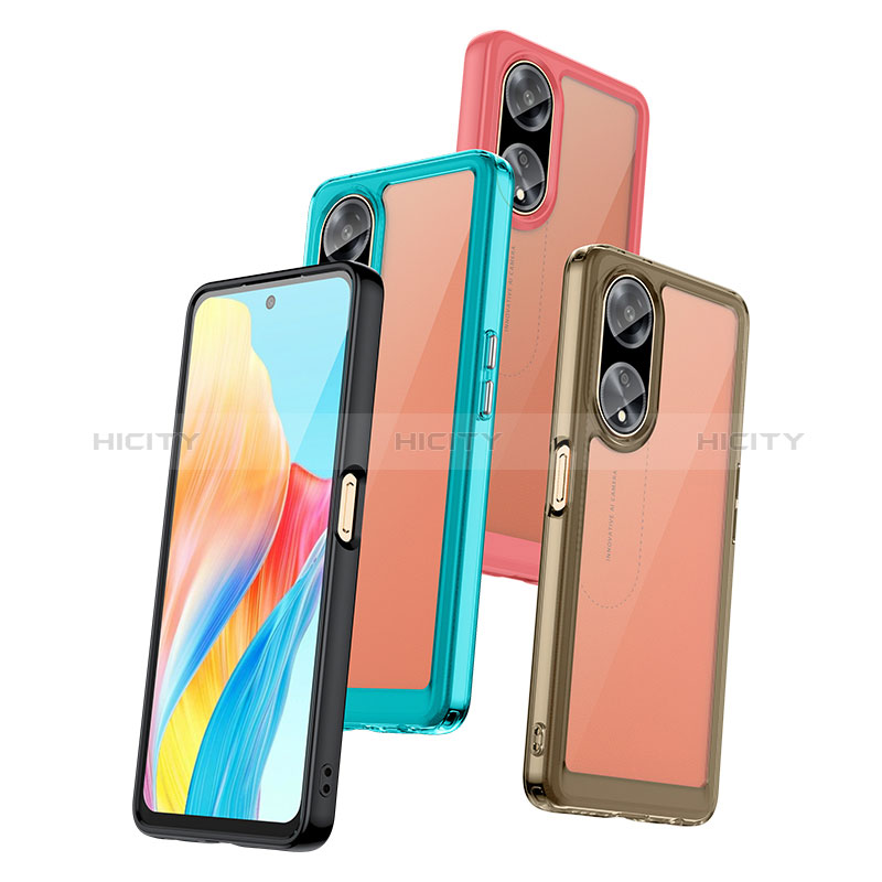 Coque Rebord Contour Silicone et Vitre Transparente Housse Etui J01S pour Oppo A98 5G Plus