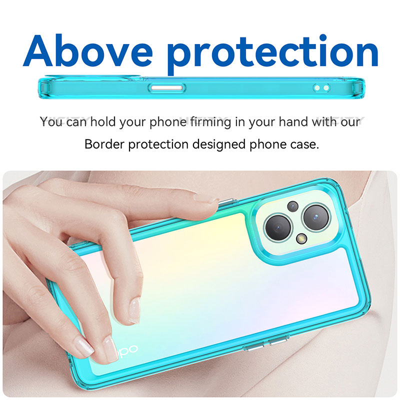 Coque Rebord Contour Silicone et Vitre Transparente Housse Etui J01S pour Oppo F21s Pro 5G Plus