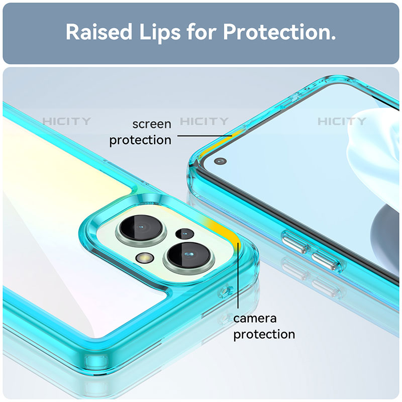 Coque Rebord Contour Silicone et Vitre Transparente Housse Etui J01S pour Oppo F21s Pro 5G Plus