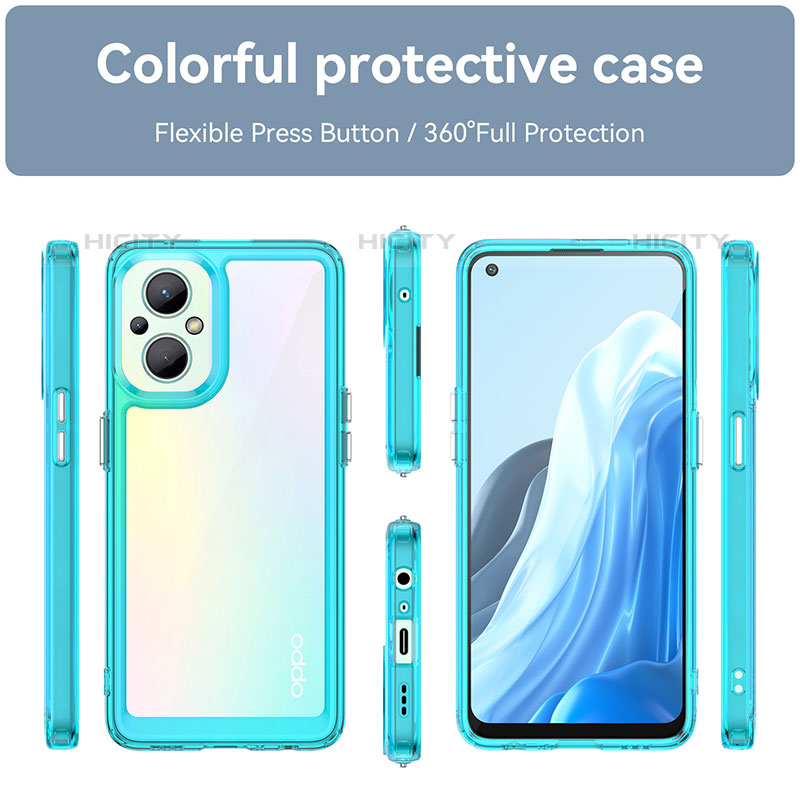 Coque Rebord Contour Silicone et Vitre Transparente Housse Etui J01S pour Oppo F21s Pro 5G Plus