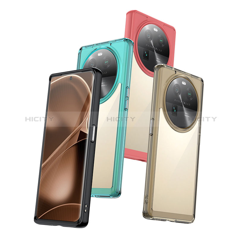 Coque Rebord Contour Silicone et Vitre Transparente Housse Etui J01S pour Oppo Find X6 Pro 5G Plus