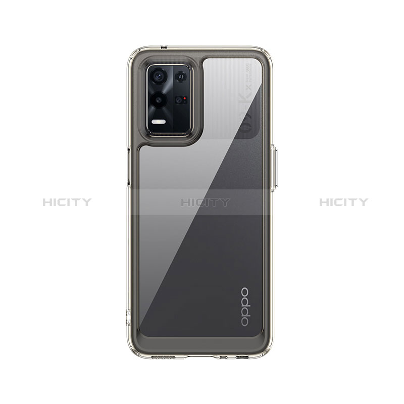 Coque Rebord Contour Silicone et Vitre Transparente Housse Etui J01S pour Oppo K9X 5G Gris Plus