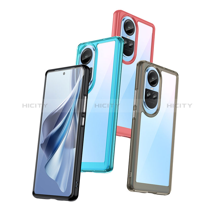 Coque Rebord Contour Silicone et Vitre Transparente Housse Etui J01S pour Oppo Reno10 5G Plus