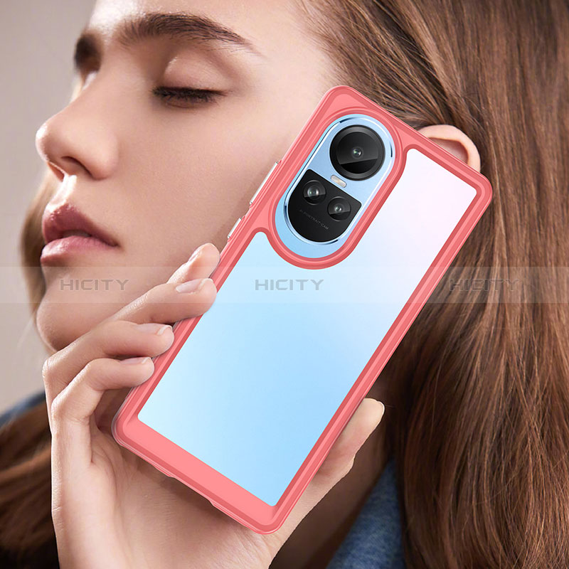 Coque Rebord Contour Silicone et Vitre Transparente Housse Etui J01S pour Oppo Reno10 Pro 5G Plus