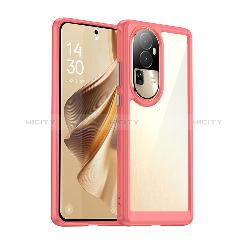 Coque Rebord Contour Silicone et Vitre Transparente Housse Etui J01S pour Oppo Reno10 Pro+ Plus 5G Plus