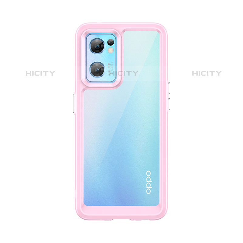 Coque Rebord Contour Silicone et Vitre Transparente Housse Etui J01S pour Oppo Reno7 5G Plus